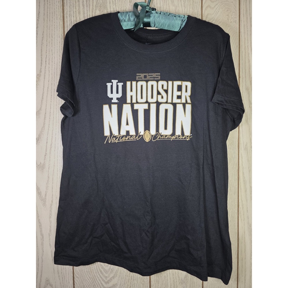 Nike Indiana Hoosiers 2025 National Champions T-Shirt Women M CFP IU NWT